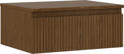 Mexen Rivel Badezimmerunterschrank 60 cm mit Arbeitsplatte, 1 Schublade, gerillt, Nussbaum - 91A20-06023-1-BFC86