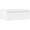 Mexen Rivel Badezimmer Unterschrank 70 cm mit Arbeitsplatte, 1 Schublade, gerillt, weiß matt - 91A20-07023-1-BFC01