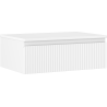 Mexen Rivel szafka łazienkowa podumywalkowa 70 cm z blatem, 1 szuflada, ryflowana , biała mat - 91A20-07023-1-BFC01