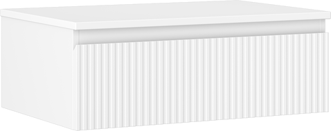 Mexen Rivel badmeubelkastje 70 cm met blad, 1 lade, gegroefd, wit mat - 91A20-07023-1-BFC01