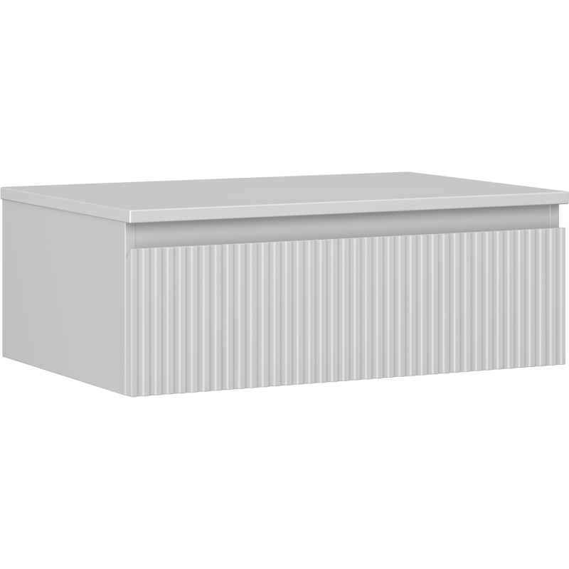 Mexen Rivel Badunterschrank 70 cm mit Arbeitsplatte, 1 Schublade, geriffelt, grau matt - 91A20-07023-1-BFC62