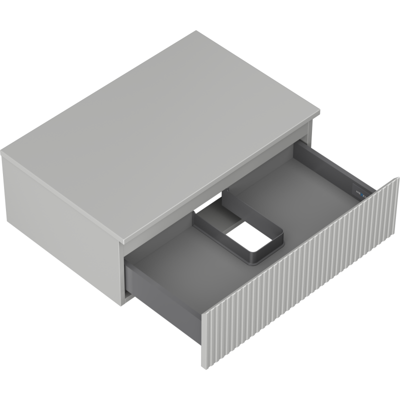 Mexen Rivel mueble de baño bajo lavabo 70 cm con encimera, 1 cajón, ranurado, gris mate - 91A20-07023-1-BFC62