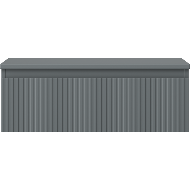 Mexen Rivel badkamerkast onder wastafel 70 cm met blad, 1 lade, geribbeld, grafiet mat - 91A20-07023-1-BFC66