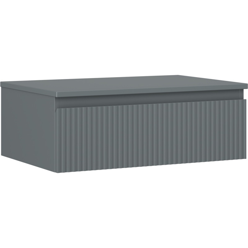 Mexen Rivel Badezimmerschrank 70 cm mit Waschtischplatte, 1 Schublade, geriffelt, Graphit matt - 91A20-07023-1-BFC66