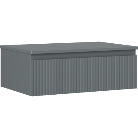 Mexen Rivel badkamermeubel onder de wastafel 70 cm met blad, 1 lade, gegroefd, mat grafiet - 91A20-07023-1-BFC66