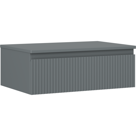 Mexen Rivel szafka łazienkowa podumywalkowa 70 cm z blatem, 1 szuflada, ryflowana , grafit  mat - 91A20-07023-1-BFC66