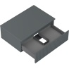 Mexen Rivel badkamermeubel onder de wastafel 70 cm met blad, 1 lade, gegroefd, mat grafiet - 91A20-07023-1-BFC66
