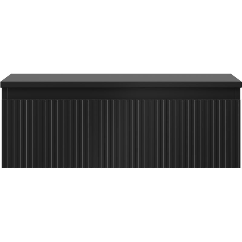 Mexen Rivel bathroom cabinet for under-sink 70 cm with countertop, 1 drawer, fluted, matte black - 91A20-07023-1-BFC71