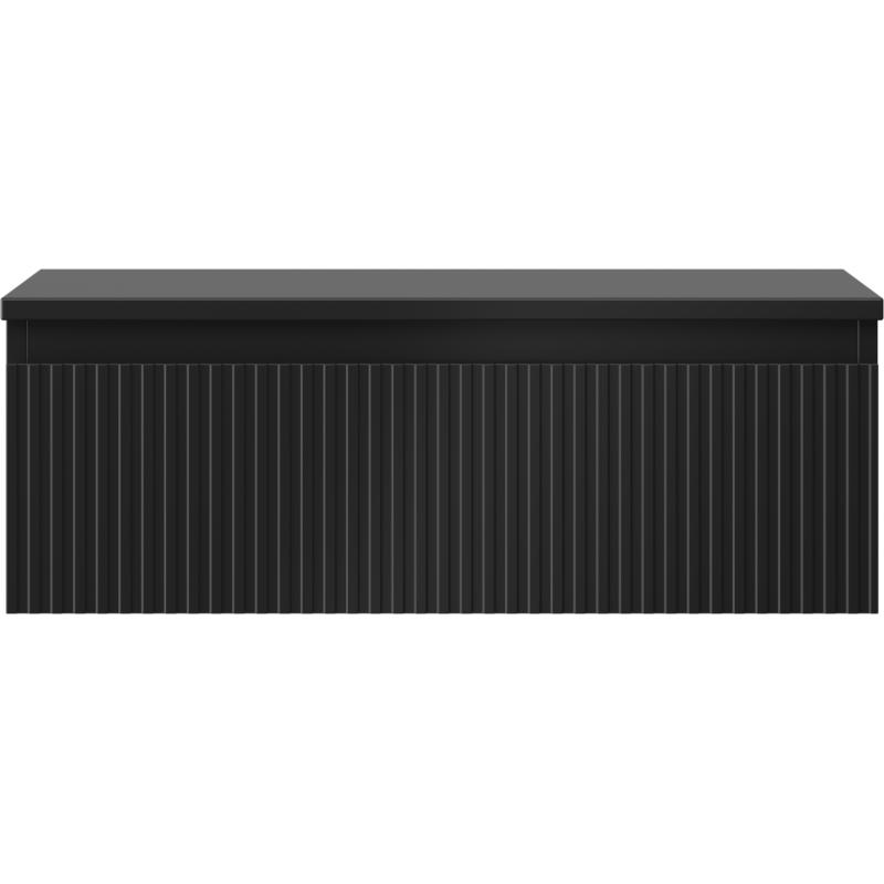 Mexen Rivel mueble de baño de 70 cm con encimera, 1 cajón, ranurado, negro mate - 91A20-07023-1-BFC71