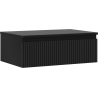 Mexen Rivel szafka łazienkowa podumywalkowa 70 cm z blatem, 1 szuflada, ryflowana , czarna mat - 91A20-07023-1-BFC71