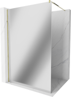 Mexen Kioto zidna stijenka za tuš Walk-in 120 x 200 cm, ogledalo 8 mm, zlatna - 800-120-101-50-50