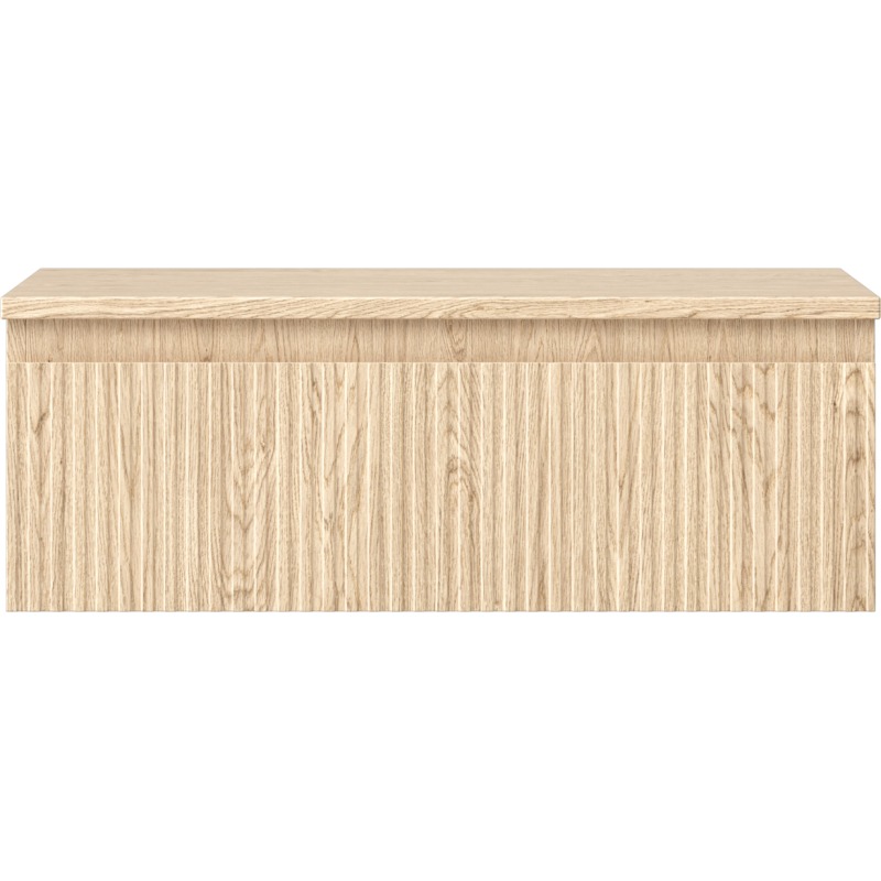 Mexen Rivel Badezimmerschrank 70 cm mit Arbeitsplatte, 1 Schublade, geriffelt, Eiche - 91A20-07023-1-BFC81