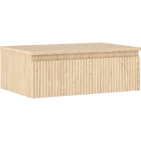 Mexen Rivel Badezimmerschrank 70 cm mit Arbeitsplatte, 1 Schublade, geriffelt, Eiche - 91A20-07023-1-BFC81
