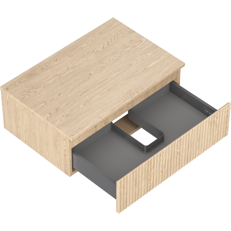 Mexen Rivel mobile bagno lavabo 70 cm con piano, 1 cassetto, scanalato, rovere - 91A20-07023-1-BFC81