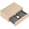 Mexen Rivel Badezimmerschrank 70 cm mit Arbeitsplatte, 1 Schublade, geriffelt, Eiche - 91A20-07023-1-BFC81