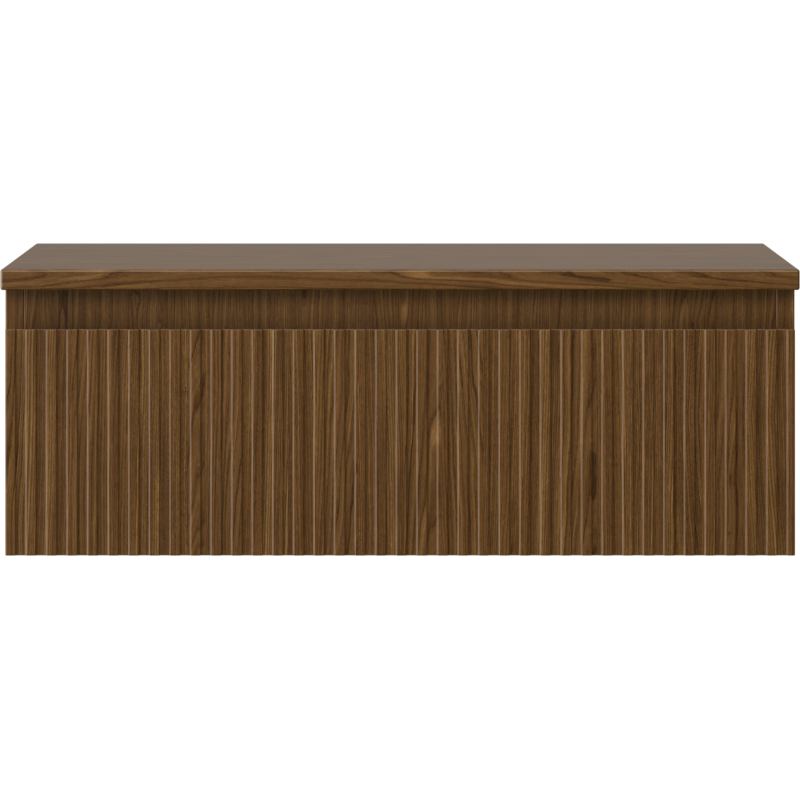 Mexen Rivel armário de casa de banho por baixo do lavatório 70 cm com bancada, 1 gaveta, frisado, nogueira -