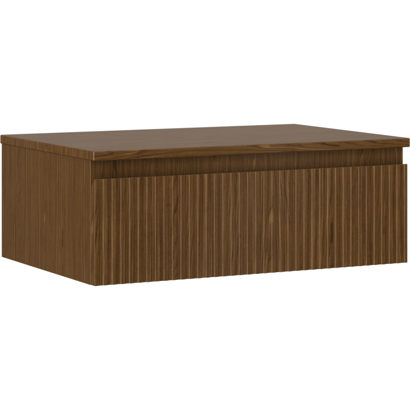 Mexen Rivel badkamerkast onder de wastafel 70 cm met blad, 1 lade, gegroefd, walnoot - 91A20-06023-1-BFC86 - 91A20-07023-1-BFC86