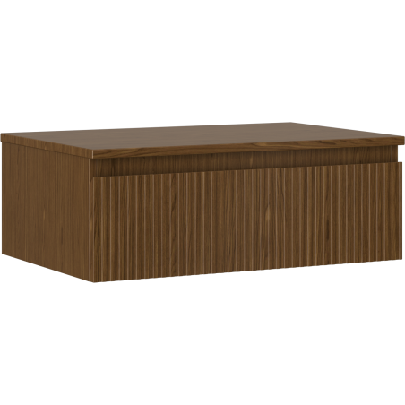 Mexen Rivel Waschtischunterschrank 70 cm mit Platte, 1 Schublade, geriffelt, Nussbaum - 91A20-06023-1-BFC86
