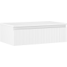 Mexen Rivel Badezimmerschrank unter Waschbecken 80 cm mit Arbeitsplatte, 1 Schublade, geriffelt, weiß matt