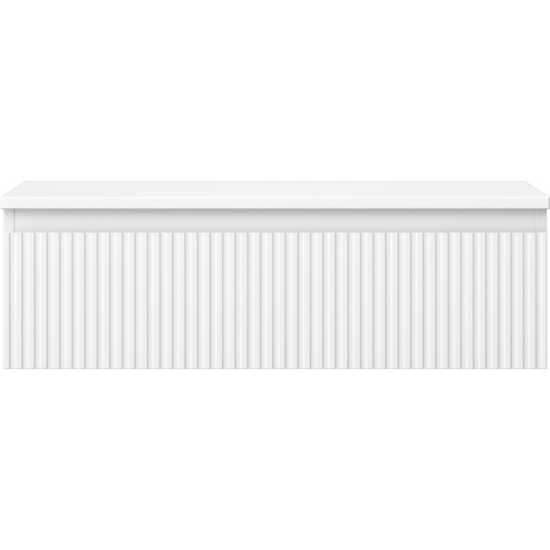 Mexen Rivel armário de casa de banho sob lavatório de 80 cm com tampo, 1 gaveta, canelado, branco mate - 91A20-08023-1-BFC01