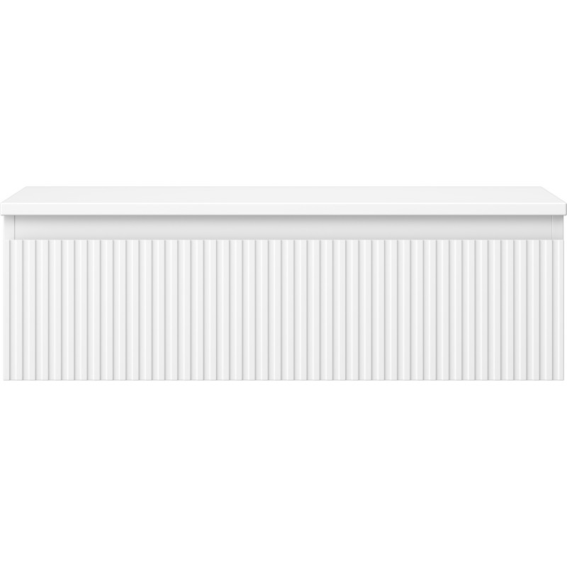 Mexen Rivel badkamerkast onder de wastafel 80 cm met blad, 1 lade, geribbeld, wit mat - 91A20-08023-1-BFC01