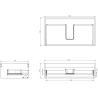 Mexen Rivel meuble de salle de bain sous-lavabo 80 cm avec plateau, 1 tiroir, rainuré, blanc mat - 91A20-08023-1-BFC01