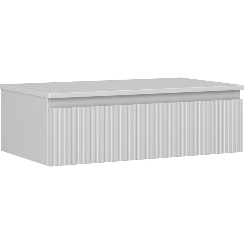 Mexen Rivel 80 cm kraanika täielik vannitoa kapp, koos töötasapinnaga, 1 sahtel, soonikkoes, hall matt - 91A20-08023-1-BFC62