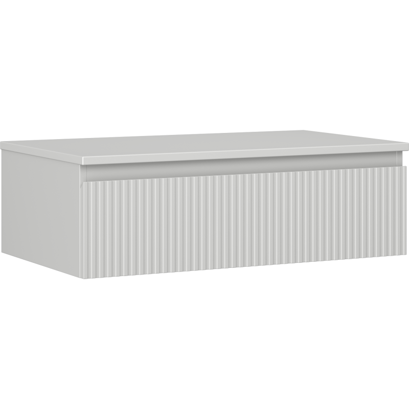 Mexen Rivel armario de baño bajo lavabo 80 cm con encimera, 1 cajón, ranurado, gris mate - 91A20-08023-1-BFC62