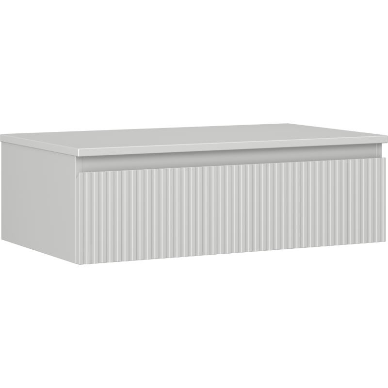 Mexen Rivel Badezimmerschrank Unterschrank 80 cm mit Arbeitsplatte, 1 Schublade, gerillt, grau matt - 91A20-08023-1-BFC62
