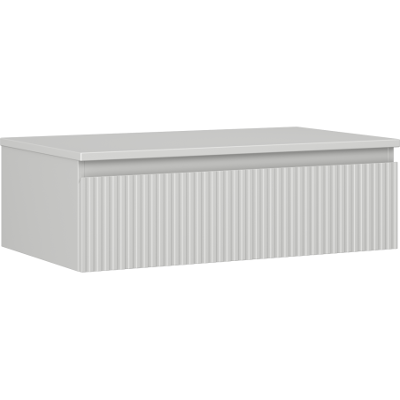 Mexen Rivel Badezimmerschrank Unterschrank 80 cm mit Arbeitsplatte, 1 Schublade, gerillt, grau matt - 91A20-08023-1-BFC62