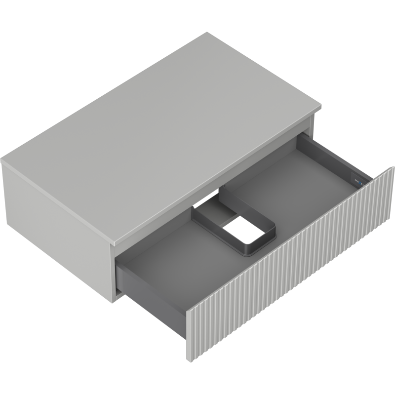 Mexen Rivel mobile da bagno sotto lavabo 80 cm con piano, 1 cassetto, scanalato, grigio opaco - 91A20-08023-1-BFC62