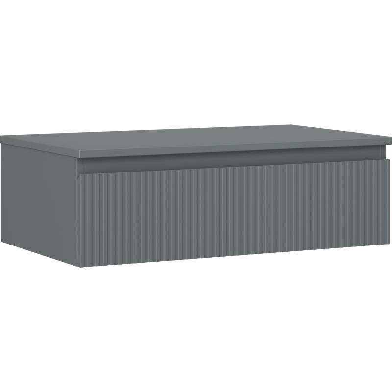 Mexen Rivel armadietto da bagno sotto lavabo 80 cm con piano, 1 cassetto, scanalato, grafite opaco - 91A20-08023-1-BFC66