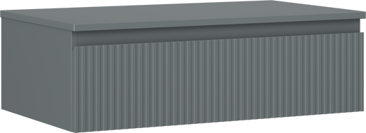 Mexen Rivel kopalniška omarica pod umivalnikom 80 cm z delovno ploščo, 1 predal, rebrasto, grafit mat - 91A20-08023-1-BFC66