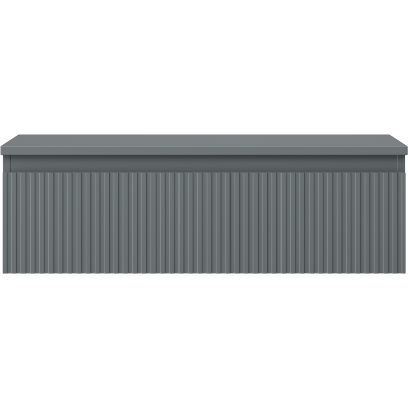 Mexen Rivel bathroom cabinet under-sink 80 cm with countertop, 1 drawer, fluted, matte graphite - 91A20-08023-1-BFC66