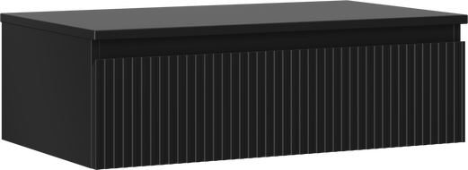 Mexen Rivel mobile bagno sottolavabo 80 cm con piano, 1 cassetto, scanalato, nero opaco - 91A20-08023-1-BFC71