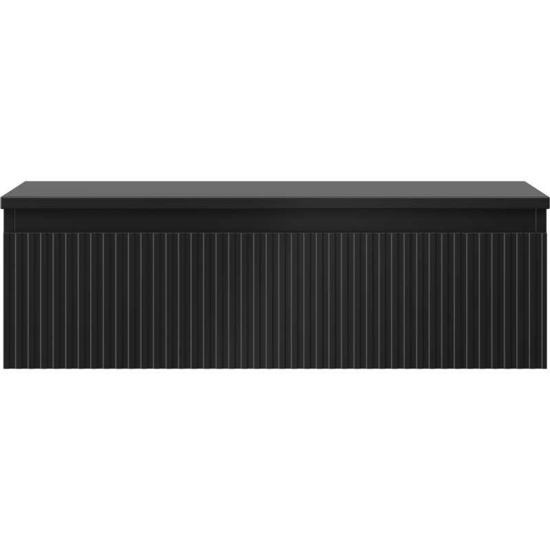 Mexen Rivel Badunterschrank 80 cm mit Arbeitsplatte, 1 Schublade, gerillt, schwarz matt - 91A20-08023-1-BFC71