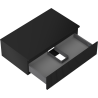 Mexen Rivel meuble de salle de bain sous-lavabo 80 cm avec plateau, 1 tiroir, rainuré, noir mat - 91A20-08023-1-BFC71