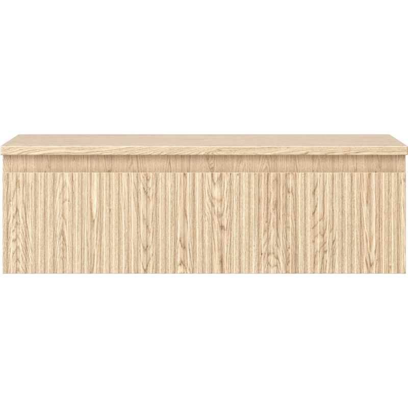 Mexen Rivel Buedzëmmer-Schränkchen ënner dem Wäschbecken 80 cm mat Blat, 1 Schublade, geriffelt, Eech - 91A20-08023-1-BFC81