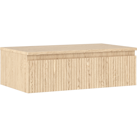 Mexen Rivel Badezimmerunterschrank für Waschbecken 80 cm mit Arbeitsplatte, 1 Schublade, gerillt, Eiche - 91A20-08023-1-BFC81