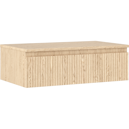 Mexen Rivel badkamerkast onder wastafel 80 cm met blad, 1 lade, geribbeld, eiken - 91A20-08023-1-BFC81