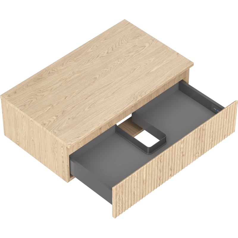 Mexen Rivel mobile da bagno sottolavabo 80 cm con piano, 1 cassetto, scanalato, rovere - 91A20-08023-1-BFC81