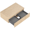 Mexen Rivel armario de baño bajo lavabo de 80 cm con encimera, 1 cajón, ranurado, roble - 91A20-08023-1-BFC81