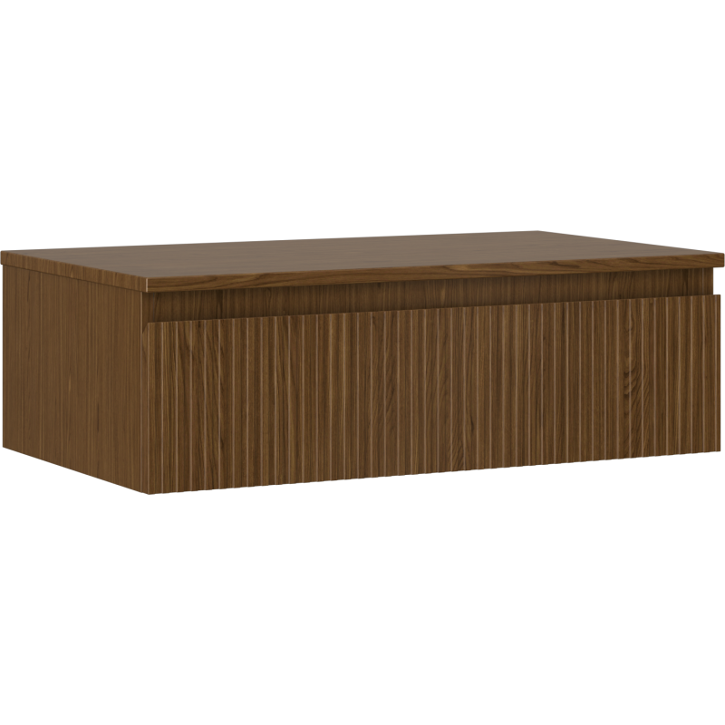 Mexen Rivel badkamerkast onder de wastafel 80 cm met blad, 1 lade, gegroefd, walnoot - 91A20-08023-1-BFC86