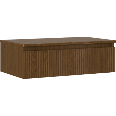 Mexen Rivel 80 cm Waschbeckenschrank mit Arbeitsplatte, 1 Schublade, geriffelt, Nussbaum - 91A20-08023-1-BFC86