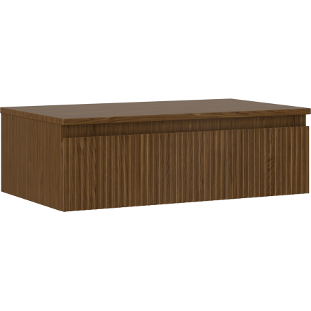 Mexen Rivel badkamerkast onder de wastafel 80 cm met blad, 1 lade, gegroefd, walnoot - 91A20-08023-1-BFC86