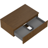 Mexen Rivel 80 cm Waschbeckenschrank mit Arbeitsplatte, 1 Schublade, geriffelt, Nussbaum - 91A20-08023-1-BFC86