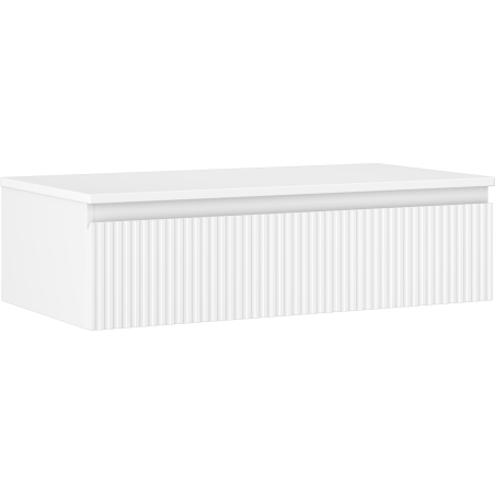 Mexen Rivel Badezimmer-Unterschrank 90 cm mit Arbeitsplatte, 1 Schublade, gerillt, weiß matt - 91A20-09023-1-BFC01