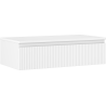 Mexen Rivel szafka łazienkowa podumywalkowa 90 cm z blatem, 1 szuflada, ryflowana , biała mat - 91A20-09023-1-BFC01