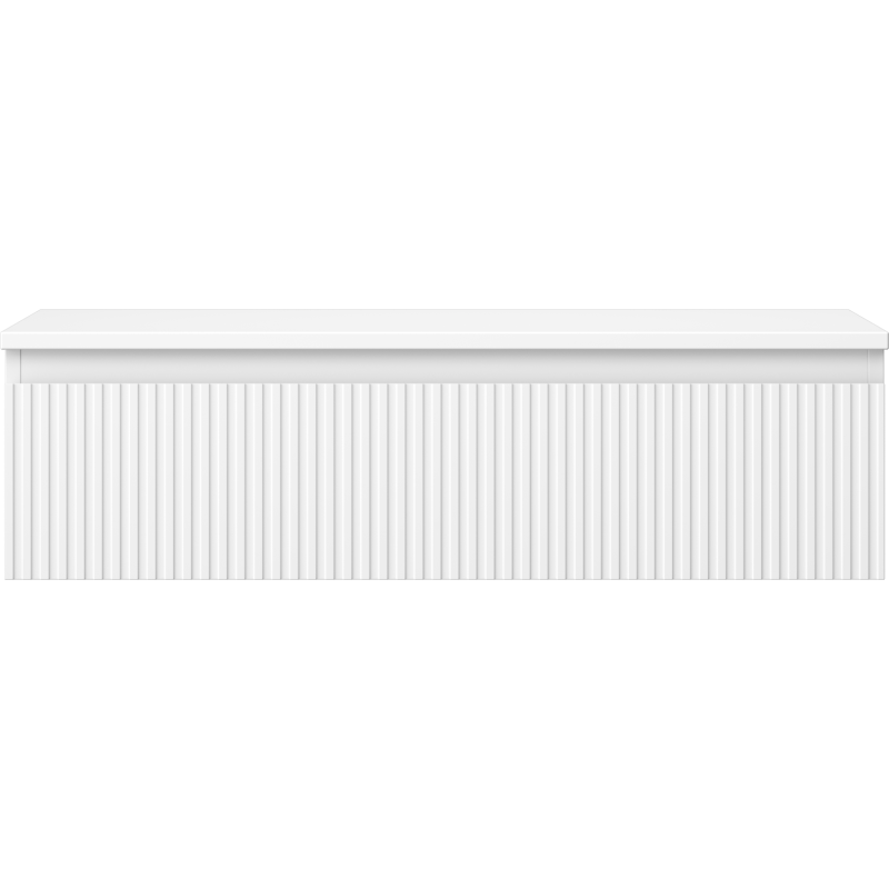 Mexen Rivel mueble de baño bajo lavabo de 90 cm con encimera, 1 cajón, estriado, blanco mate - 91A20-09023-1-BFC01