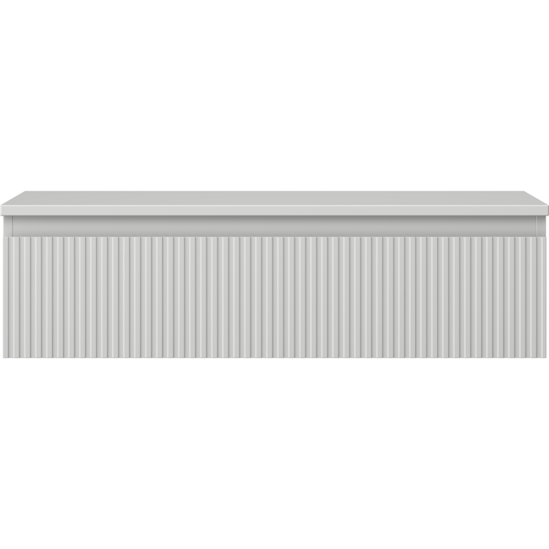 Mexen Rivel bathroom vanity unit 90 cm with countertop, 1 drawer, fluted, matte grey - 91A20-09023-1-BFC62